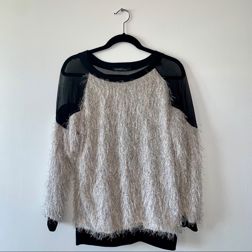 Mesh Fringe Sweatshirt